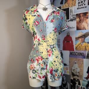 Vintage Patterned Y2K Top